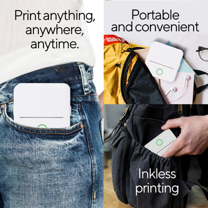 CTP500 Wireless Mini Portable Inkless Thermal Printer & Label Maker + Paper, Android & Ios (White)